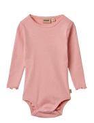 Body L/S Regitze Bodies Long-sleeved Pink Wheat