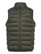 Quilted Gilet Fôret Vest Khaki Green Mango