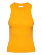 2Nd Purity Tt - Daily Cotton Rib Tops T-shirts & Tops Sleeveless Yello...