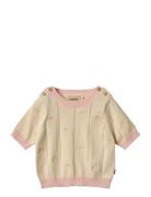 Knit Top S/S Malvina Tops Knitwear Pullovers Beige Wheat