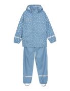 Rain Set - Magic Print - Pu Outerwear Rainwear Rainwear Sets Blue Colo...