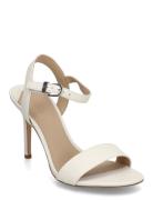 Gwen Nappa Leather Sandal Sandal Med Hæl Cream Lauren Ralph Lauren