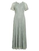 Vifemma S/S Lace Dress - Noos/Dc Maxikjole Festkjole Green Vila