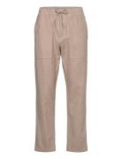 Akjan Twill Contrast Pants Bottoms Trousers Casual Beige Anerkjendt