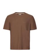 Akkikki Struture Tee Tops T-shirts Short-sleeved Brown Anerkjendt