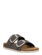 Bundao W Cork Sandal Flate Sandaler Grey Cruz