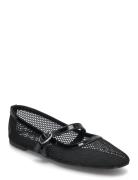 Bialilja Mary Jane Mesh Ballerinasko Ballerinaer Black Bianco