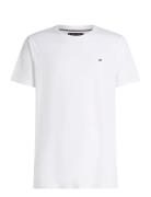 Cotton Linen Tee Tops T-shirts Short-sleeved White Tommy Hilfiger