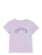 T-Shirt Ss Tops T-shirts Short-sleeved Purple Creamie