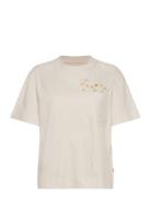 Embroidery Pocket Tee Tops T-shirts & Tops Short-sleeved Cream Lee Jea...