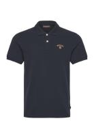 Morris Piqué Shirt Designers Polos Short-sleeved Navy Morris