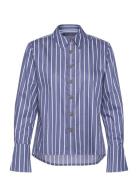 Alexis Cotton Stripe L/S Shirt Tops Shirts Long-sleeved Blue French Co...