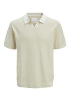 Jprcceaston Knit Split Neck Ss Jnr Tops T-shirts Polo Shirts Short-sle...