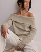 Selected Femme - Beige - Slflulu Off Shoulder Knit