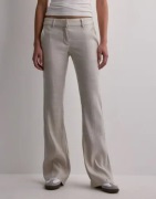 Nelly - Beige - Low Waist Linen Flare Pants