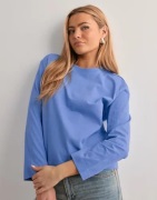 Selected Femme - Blå - Slfessential Ls Boxy Tee Noos