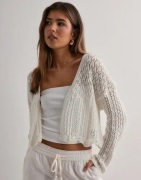 Only - Hvit - Onlnola 7/8 Life Open Cardigan Knt