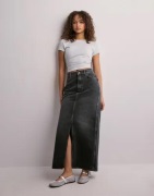 Only - Svart - Onlcilla Long Slit Skirt Dnm Noos