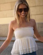 Nelly - Hvit - Chiffon Smock Top