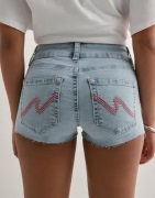 Nelly - Blå - Stitch Jeans Shorts