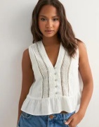 Only - Hvit - Onltalli Sl Emb Top Wvn