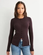 Vero Moda - Brun - Awukino Ls O-Neck Knit Cardigan