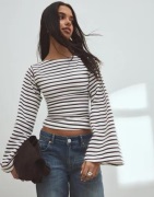 Nelly - Rutete/Stripete - Stripe Wide Sleeve Top