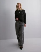 Selected Femme - Svart - Slfessential Ls Boxy Tee Noos