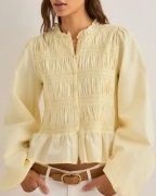 Nelly - Gul - Flirty Smock Blouse