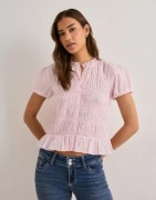 Nelly - Rosa - Puff Sleeve Smock Blouse