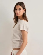 Nelly - Beige - Wide Neck Knit Top