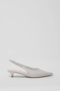 Nelly - Hvit - Low Kitten Heel Slingback