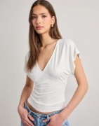 Nelly - Hvit - Soft Plunge Top