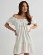 Only - Hvit - Onlgoa Ss Linen Short Dress Cc Pnt