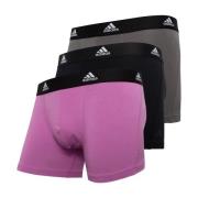 adidas Boksere Active Flex Cotton 3-PK - Sort/Grå/Rosa