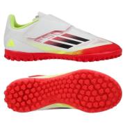 adidas F50 Club Velcro TF Pure Victory - Hvit/Sort/Gul Barn