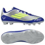 adidas F50 Messi Club FxG La Vida Rapida - Sølv/Gul/Lucid Blue Barn