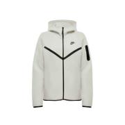 Nike Hettegenser Tech Fleece FZ Windrunner - Hvit/Sort Dame