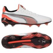 PUMA King Ultimate FG/AG Untamed - PUMA White/Puma Sølv/Glødende rød/P...